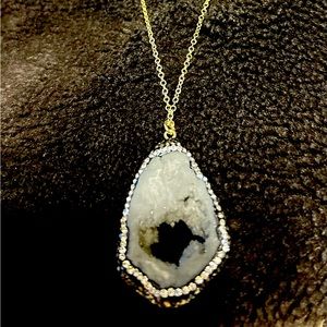 Long Pendant, Natural Stone